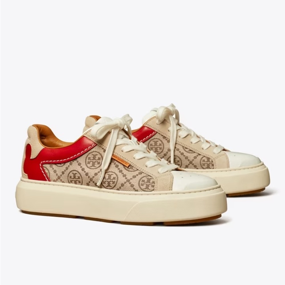 Tory Burch Lady Bug Sneakers with Red Detail. Worn for one day.